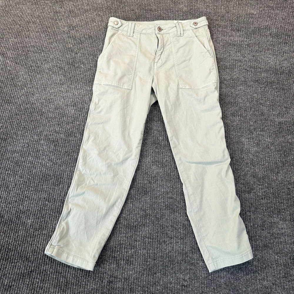 Cosmic Blue Love Utility Slim Straight Pants 28 Sage Green Cotton Viscose Blend